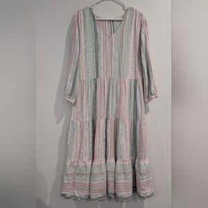 Caslon Linen Blend Modest Dress Size Medium